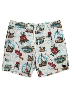 RVCA x Kelsey Brookes Perry XL White Patterned Elastic Boardshorts Swim Trunks